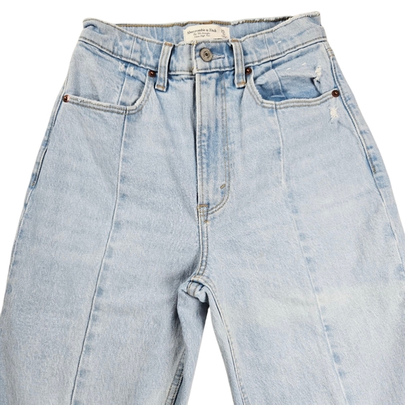 Abercrombie Sz 25 The 90s Straight Ultra High Rise Curve Love Split Hem - Picture 5 of 16